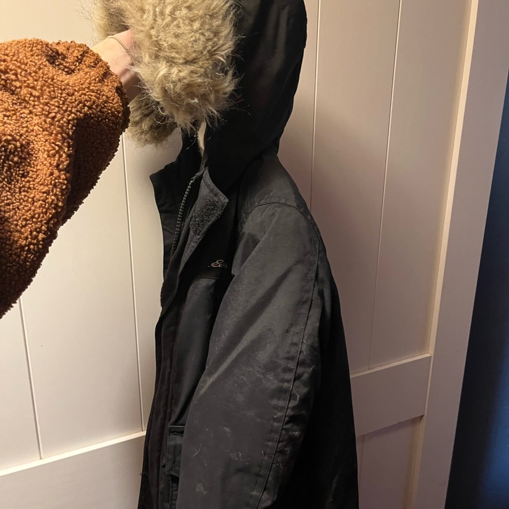 Eddie Bauer Black Hooded Puffer Jacket